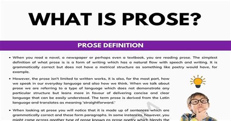 what does it mean to write in prose